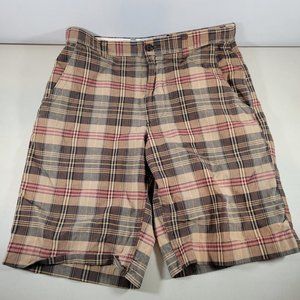 Banana Republic Men’s Shorts Brown Tan Stripes with Pockets Size 31  Rise: 10.5"